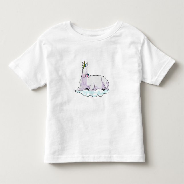 Unicorn på Cloud T Shirt (Framsida)