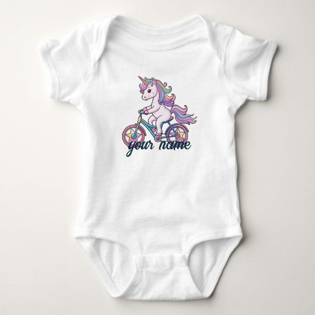Unicorn på cykel t shirt (Framsida)