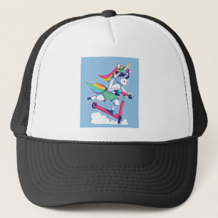 Unicorn på en sparkcykel keps