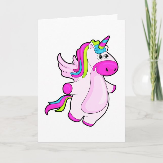 Unicorn på flygande kort (Framsida)