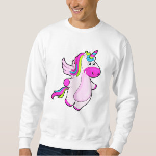Unicorn på flygande lång ärmad tröja