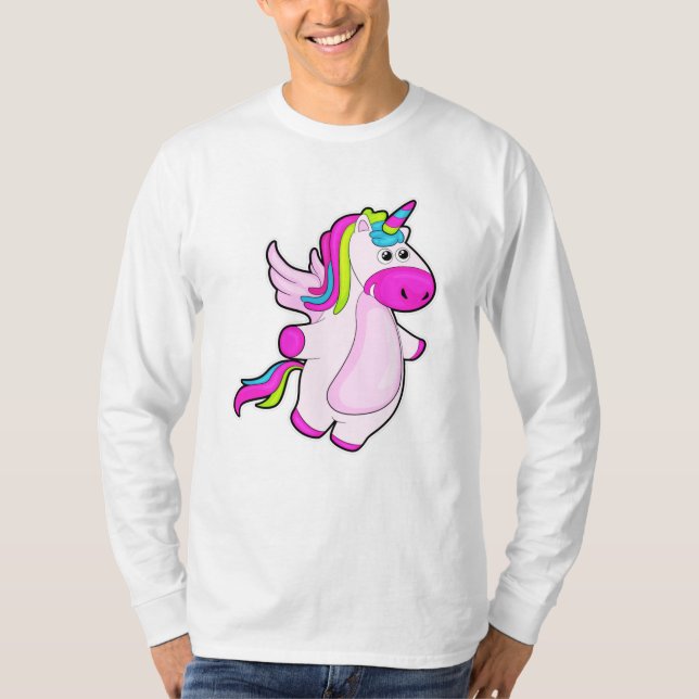 Unicorn på flygande t shirt (Framsida)
