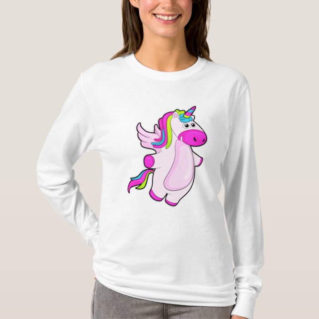 Unicorn på flygande t shirt (Framsida)