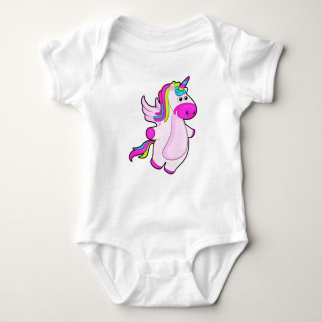 Unicorn på flygande t shirt (Framsida)