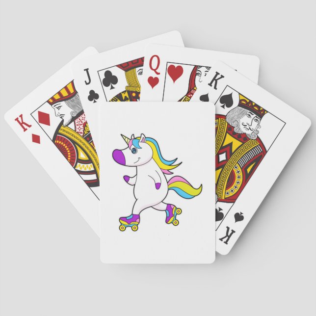 Unicorn på Inline-skridskor med rullskridskor Casinokort (Baksidan)