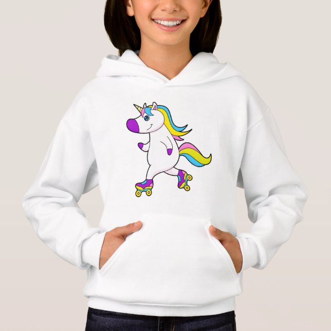 Unicorn på Inline-skridskor med rullskridskor T Shirt (Framsida)