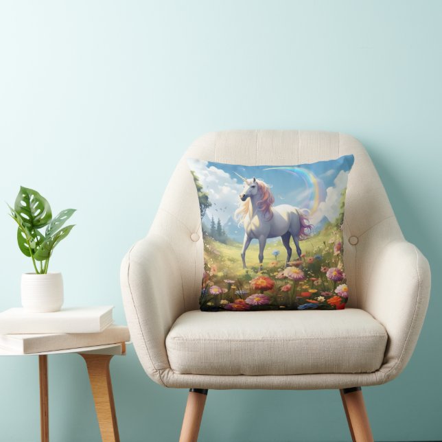 Unicorn på Meadow Kudde (Stol)