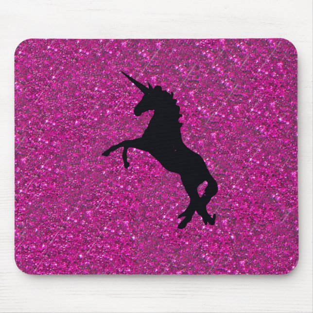 unicorn på rosaglitter musmatta (Framsidan)