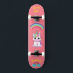 Unicorn på skateboard med personlig bildtexter<br><div class="desc">Unicorn på skateboard med personlig captions Unicorn Personlig Skateboard CLICK on PERSONALIZE MMPLATE OPTION AND Enter the NAMN. du kan också anpassningsbar annan bildtext. Skateboard för coola designad med levande färg och för bakgrunden och en funky som förenar en skateboard. Skateboard ger en underbar gåva till en enhörning av älskare....</div>