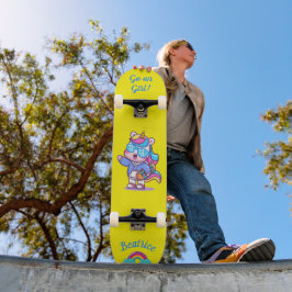 Unicorn på skateboard med personlig bildtexter