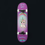 Unicorn på skateboard med personlig bildtexter<br><div class="desc">Unicorn på skateboard med personlig captions Unicorn Personlig Skateboard CLICK on PERSONALIZE MMPLATE OPTION AND Enter the NAMN. du kan också anpassningsbar annan bildtext. Skateboard för coola designad med levande färg och för bakgrunden och en funky som förenar en skateboard. Skateboard ger en underbar gåva till en enhörning av älskare....</div>