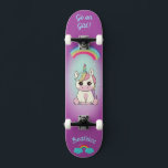 Unicorn på skateboard med personlig bildtexter<br><div class="desc">Unicorn på skateboard med personlig captions Unicorn Personlig Skateboard CLICK on PERSONALIZE MMPLATE OPTION AND Enter the NAMN. du kan också anpassningsbar annan bildtext. Skateboard för coola designad med levande färg och för bakgrunden och en funky som förenar en skateboard. Skateboard ger en underbar gåva till en enhörning av älskare....</div>