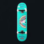 Unicorn på skateboard med personlig bildtexter<br><div class="desc">Unicorn på skateboard med personlig captions Unicorn Personlig Skateboard CLICK on PERSONALIZE MMPLATE OPTION AND Enter the NAMN. du kan också anpassningsbar annan bildtext. Skateboard för coola designad med levande färg och för bakgrunden och en funky som förenar en skateboard. Skateboard ger en underbar gåva till en enhörning av älskare....</div>