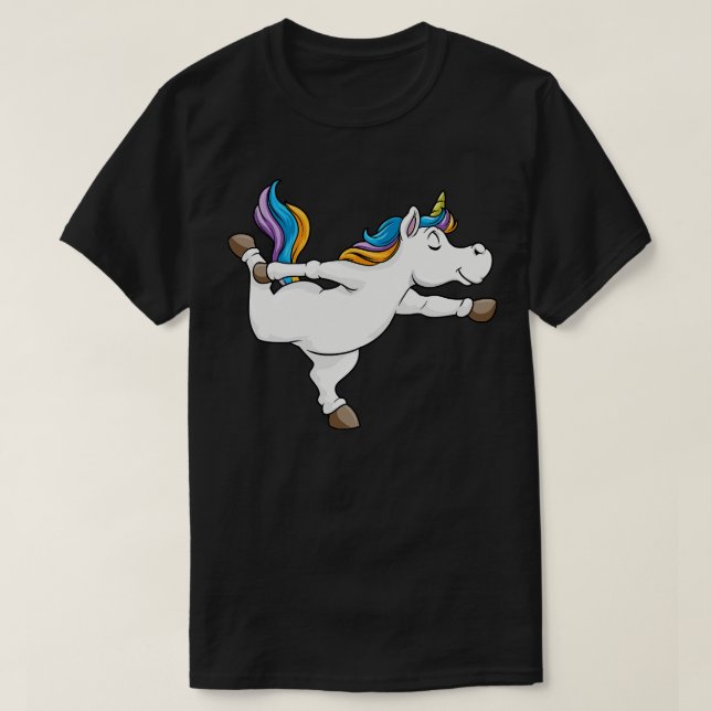 Unicorn på yoga t shirt (Design framsida)