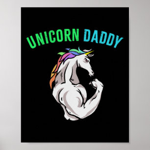 Unicorn Pappa - Funny Magic Fitness BodyBuilder Poster
