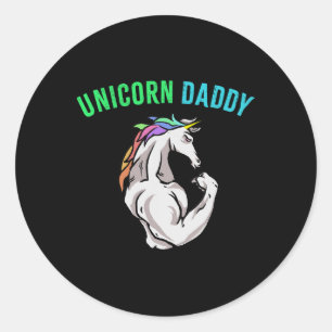 Unicorn Pappa - Funny Magic Fitness BodyBuilder Runt Klistermärke