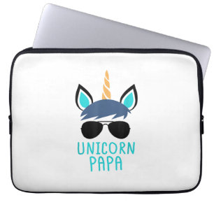 Unicorn Pappa T-Shirt Funny Fars dag Gift Laptop Fodral