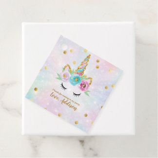 Unicorn-partiet gynnar märkre gåvor etiketter