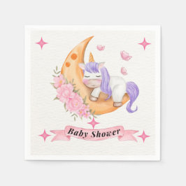 Unicorn Party Baby Shower Papper och Party Napkins Pappersservett