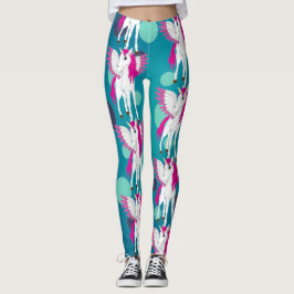 Unicorn Party Blue Dots Leggings