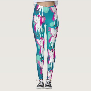 Unicorn Party Blue Dots Leggings