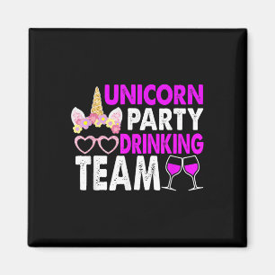 Unicorn Party Drinking Team Bröllop Bride och Groo Magnet