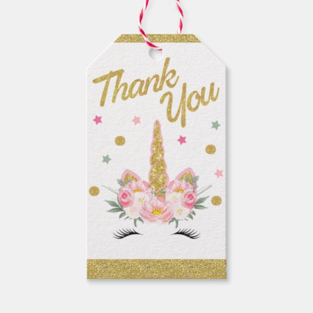 Unicorn Party-favoritMärkre Presentetikett (Framsidan)