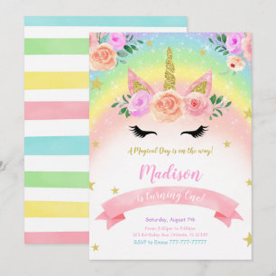 Unicorn Party-inbjudan Inbjudningar