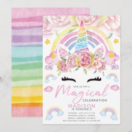 Unicorn Party Magic Birthday Inbjudningar