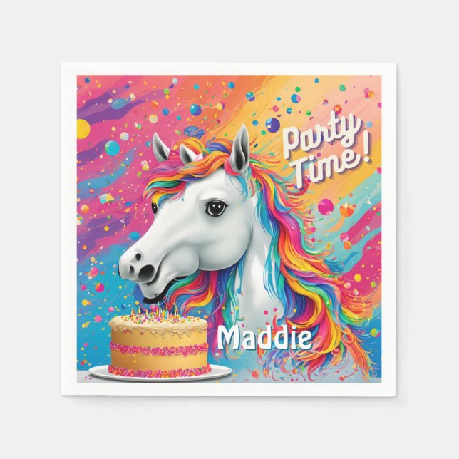 Unicorn Party Napkins Pappersservett (Framsidan)