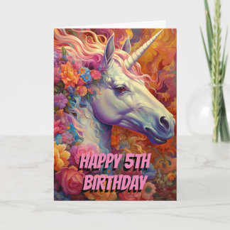 Unicorn party söt födelsedag kort