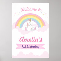 Unicorn party-tecken, Unicorn-välkomsttecken