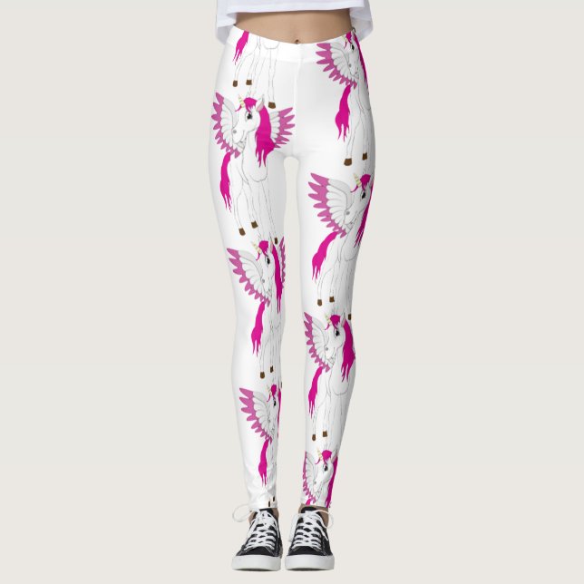 Unicorn Party White Leggings (Framsida)