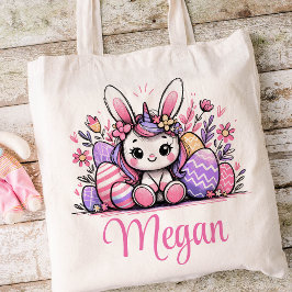 Unicorn Påsk Kids Namn Girls Bunny Tygkasse