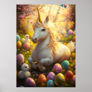 Unicorn Påskägg Fantasy Poster