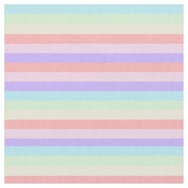 Unicorn Pastel Candy Färgad Stripe Tyg (Närbild)