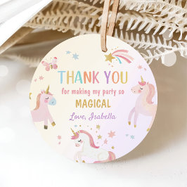 Unicorn Pastel Magic Rainbow Birthday Gåvor Etiketter