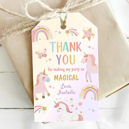 Unicorn Pastel Magic Rainbow Birthday Presentetikett