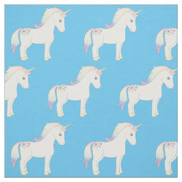 Unicorn Pastel Rainbow Blue Tyg