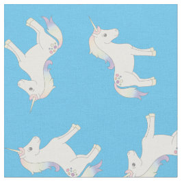 Unicorn Pastel Rainbow Blue Tyg