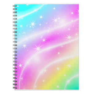 Unicorn Pastel Rainbow Färg Anteckningsbok