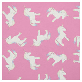 Unicorn Pastel Rainbow Rosa Tyg