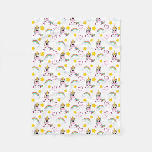 Unicorn pattern fleecefilt (Framsidan)