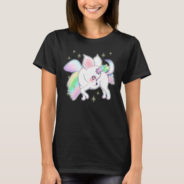 Unicorn Pegasus Chihuahua T Shirt (Framsida)