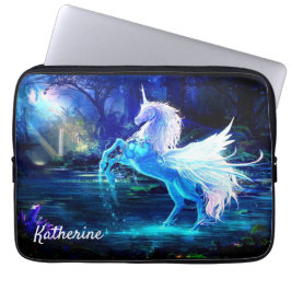 Unicorn Pegasus Moonlight Add Namn Padd Laptop Fodral