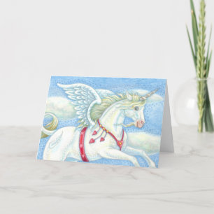 Unicorn Pegasus VALENTINS DAGKORT Anpassa Helgkort