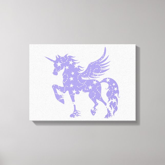 Unicorn pegasus - Välj bakgrund färg Canvastryck (Framsida)