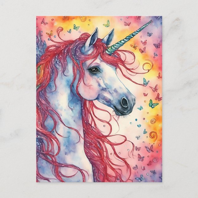 Unicorn Pegasus Vykort (Framsida)