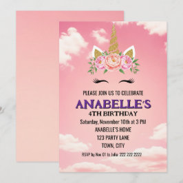 Unicorn Personalized Magical Birthday Invitation   Inbjudningar