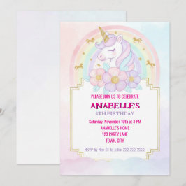 Unicorn Personalized Magical Birthday Invitation   Inbjudningar